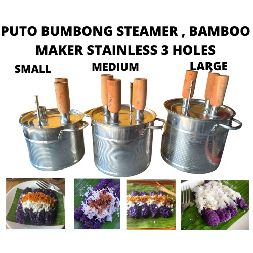 PUTO BUMBONG STEAMER , PUTO BONGBONG /BAMBOO MAKER STAINLESS 3HOLES