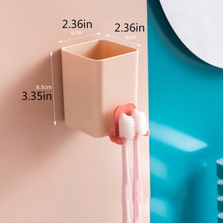 3 in 1 Multipurpose Wall-mounted Toothbrush Rack Punch-free Cup Toothpaste Holder Bathroom Storage Box #9