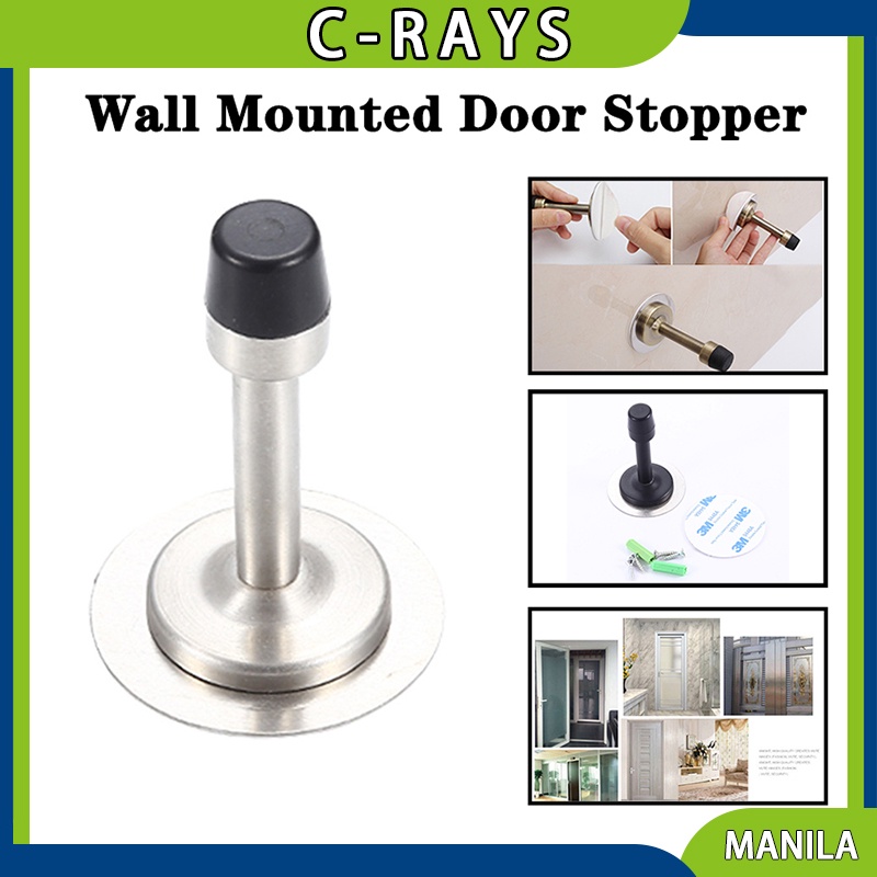 Stainless Steel Wall Mounted Door Stopper NEW Rubber Wall Mounted Door ...