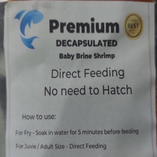 Baby Brine Shrimp (BBS) Decapsulated (No Need to Hatch) - Premium Brand - Aquapet
