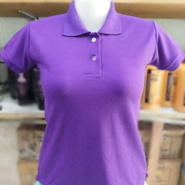 violet polo shirt