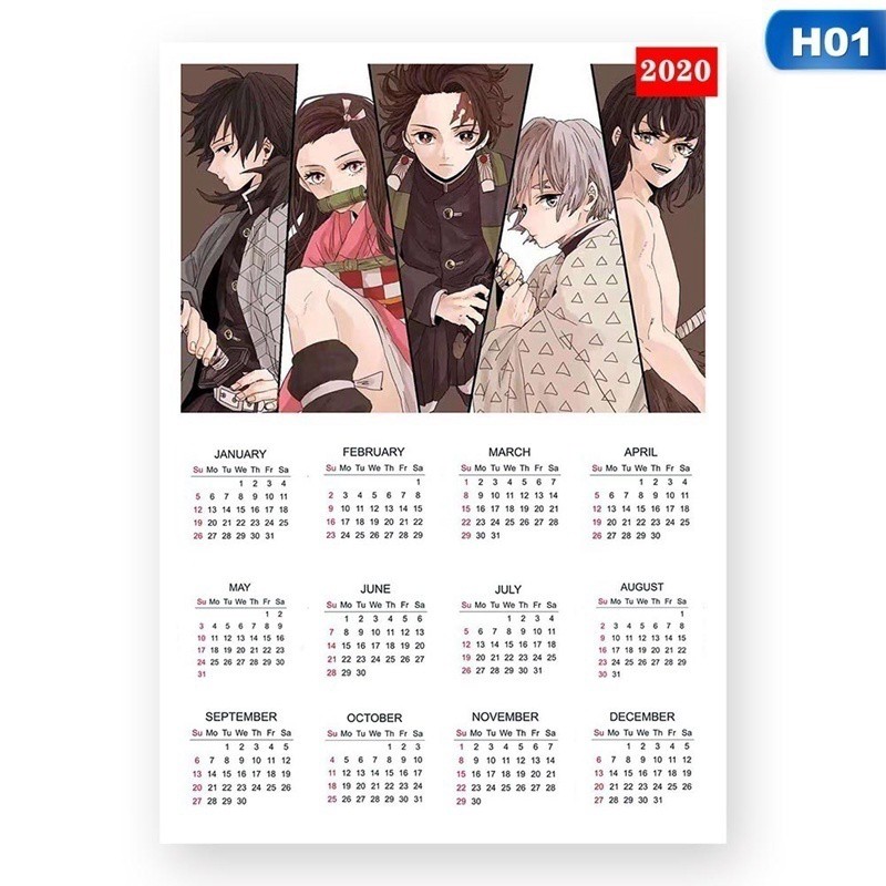 42 29cm New Japanese Anime Demon Slayer Calendar Poster Wall Art Decor For Home Available Shopee Philippines