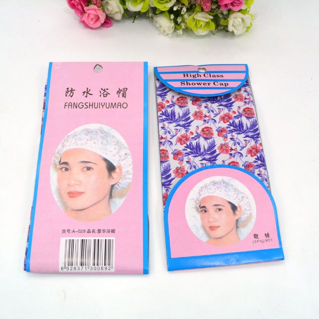 Women Lady Waterproof Plastic Shower Bathing Salon Hair Cap Random