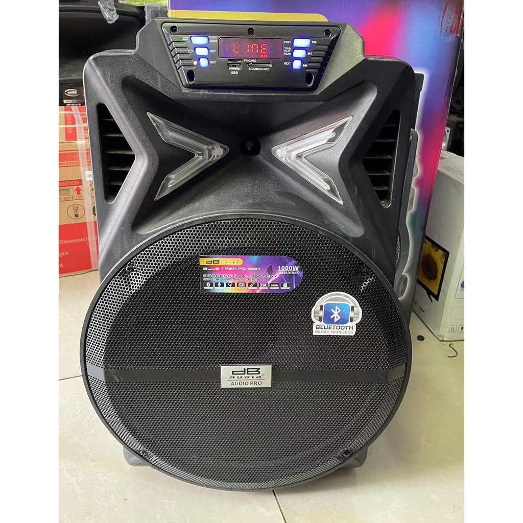 DB Audio Bluetrek 15" PA15 BT 1500watts Portable Bluetooth Speaker