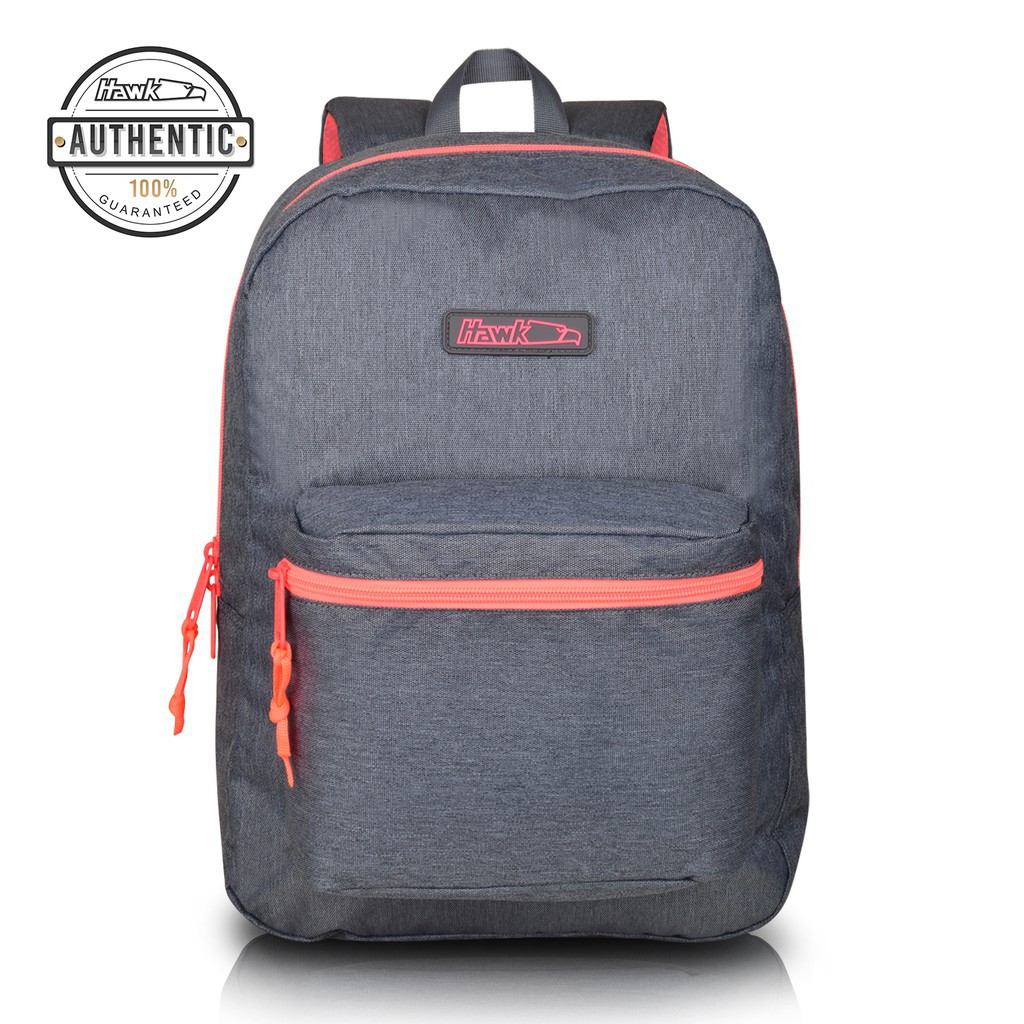 Hawk 4909 Backpack (Grey/Fluorescent RedTextured) Shopee Philippines