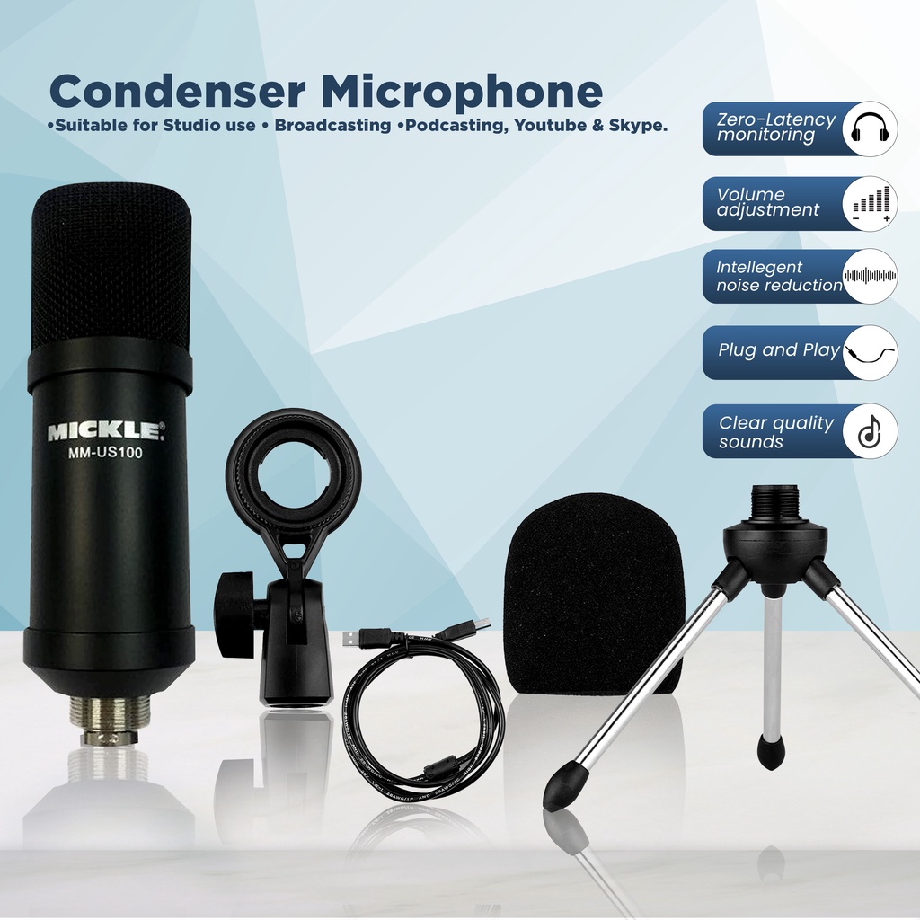 GratitudeGlow MMUS100 USB Studio Mic (Black) USB Condenser Microphone