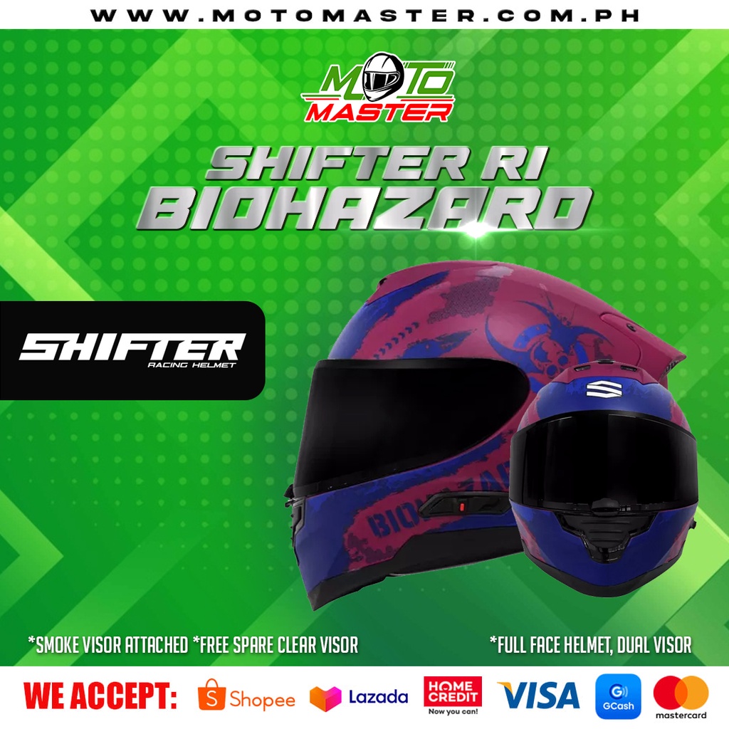 SHIFTER R1 BIO HAZARD Full Face Helmet Dual Visor Shopee Philippines