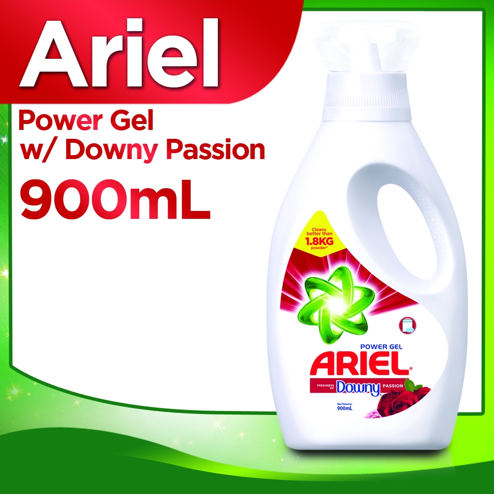 Ariel Liquid Power Gel with Downy Floral Passion Bottle (900mL