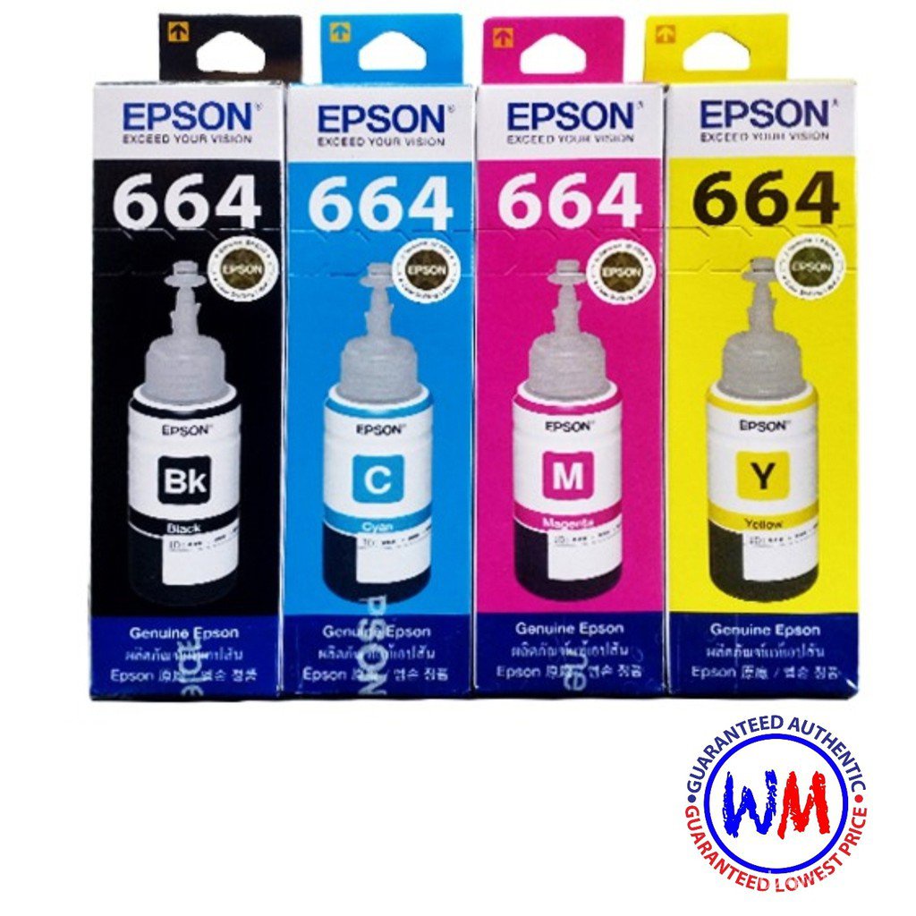 Epson Genuine Bottle Ink Set 70ml T664 Cmyk Shopee Philippines 0963