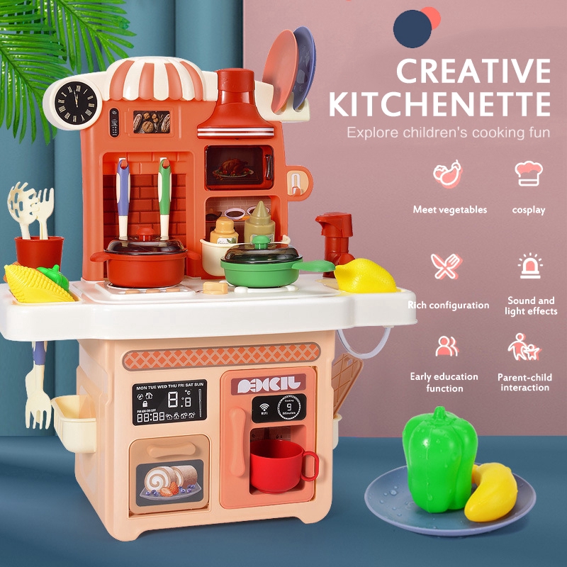 red toy kitchen