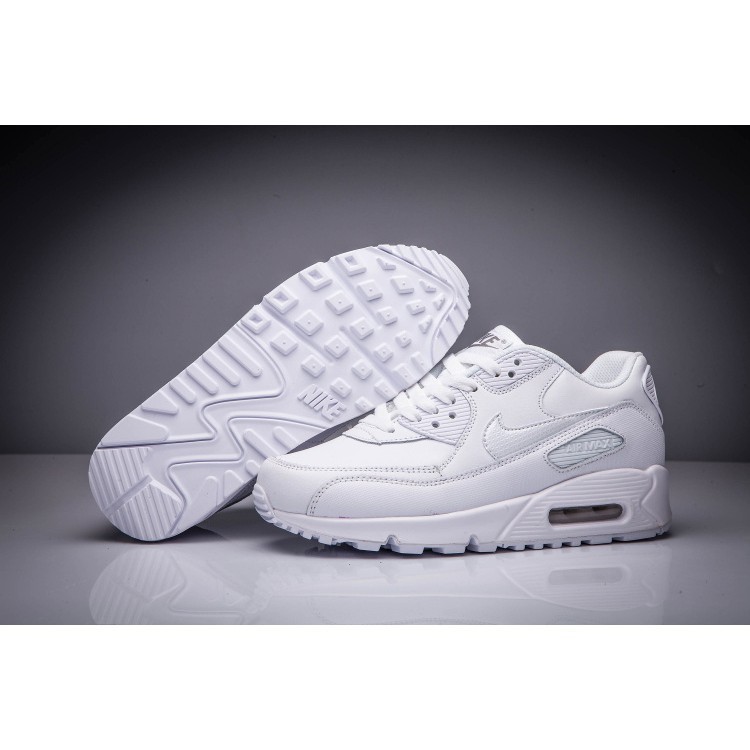 nike air max 90 all white leather womens