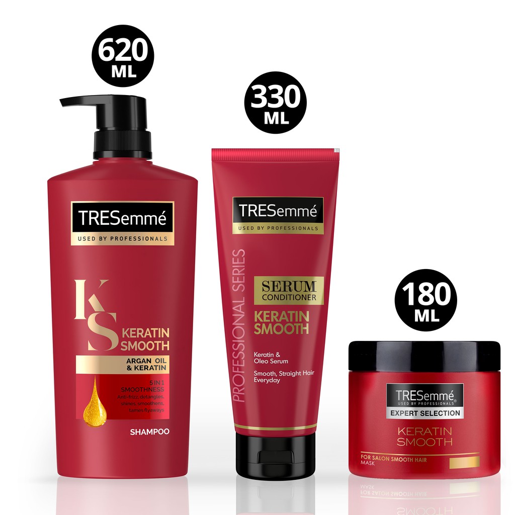 Tresemme Keratin Smooth Shampoo 620ml Serum Conditioner 330ml