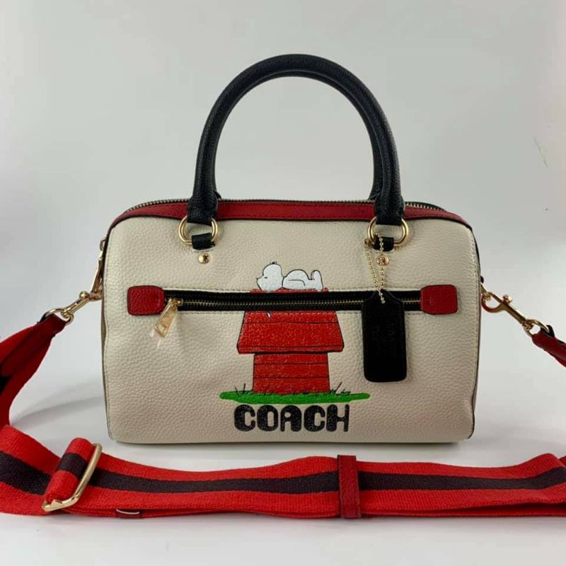 COACH COACH X PEANUTS ROWAN SATCHEL WITH SNOOPY(Coach 6164) Shopee