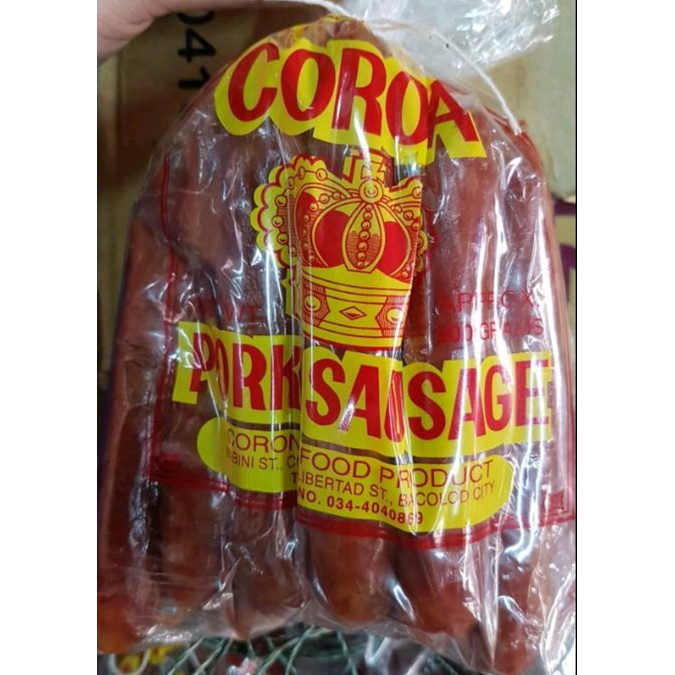 Corona Pork Sausage// Pork Chorizo 500 Grams from Bacolod City Shopee