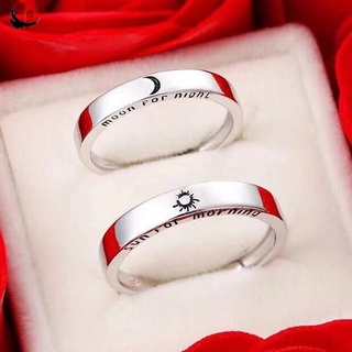 925 Silver Sun And Moon Couple Engagement Ring Love You From The Sunrise To Sunset For Girl Friends BoyFriends Valentine's Day Gifts