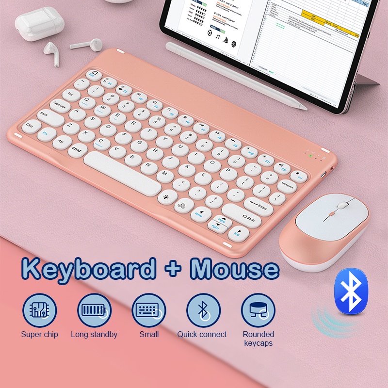 Wireless Bluetooth Keyboard&Mouse Set 10 Inch Keyboards Mice Kit For ...