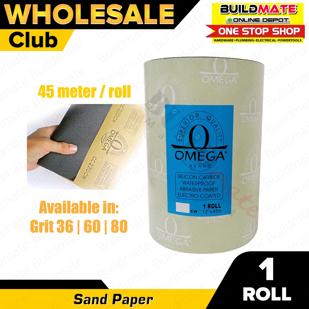 [WHOLESALE] (1ROLL) OMEGA Sand Paper Sandpaper WATERPROOF FLOOR SANDING •BUILDMATE• Shopee