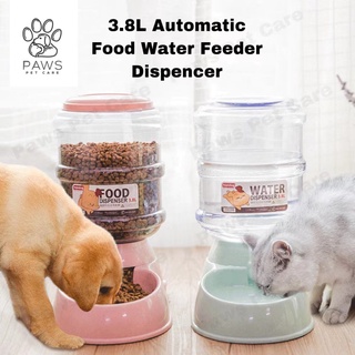 Pet Dog Cat Automatic Food Water feeder dispenser bowl 3.8L