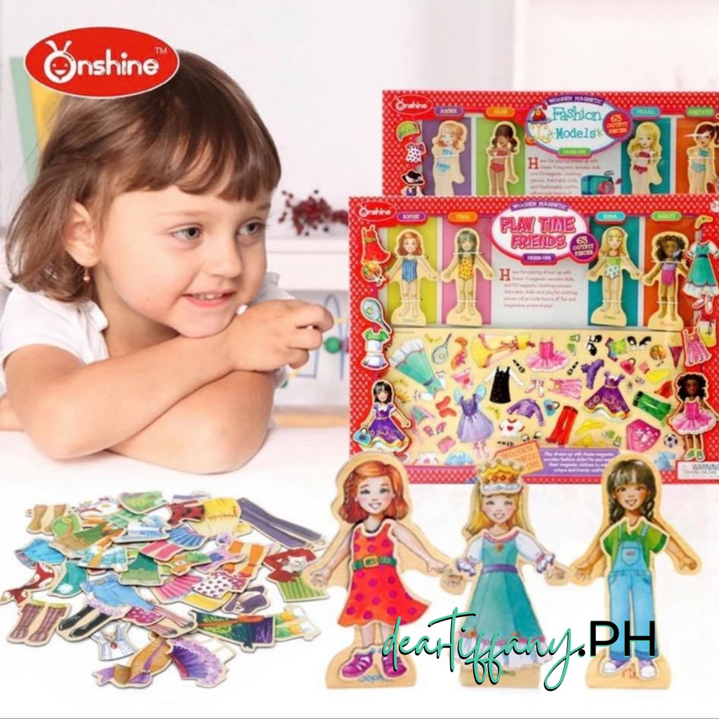 WOODEN DRESS UP DOLL GIRL DOLLS FASHION STYLIST GAME PRETEND