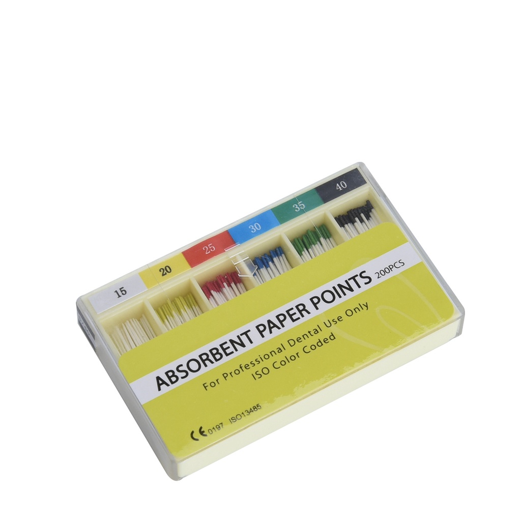 200Pcs Dental Absorbent Paper Points Sterile 7 Sizes For Dentist