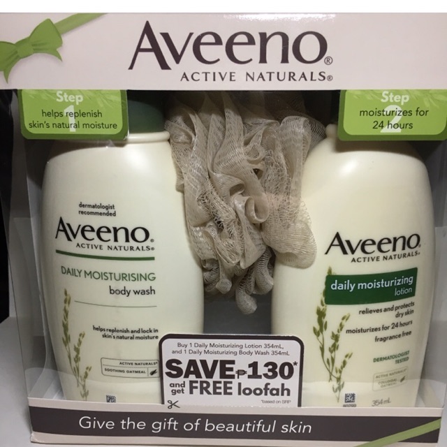 aveeno body wash and lotion set