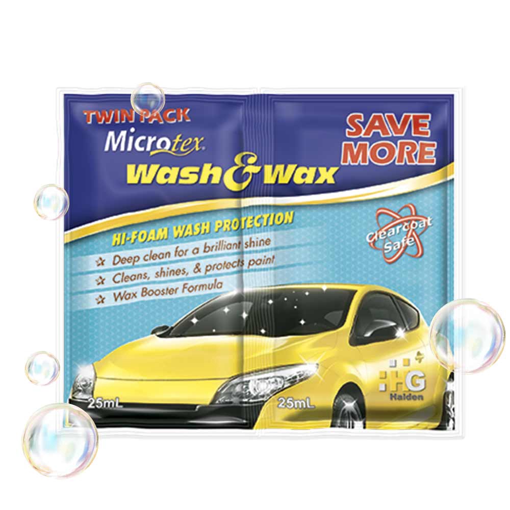 Microtex MTX Car Wash Shampoo Wash & Wax Twin Pack 50ml | Shopee