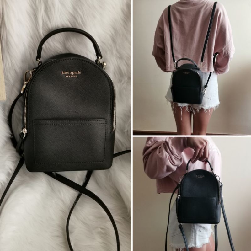 Original Kate Spade Backpack Cameron Mini Convertible Black | Shopee  Philippines