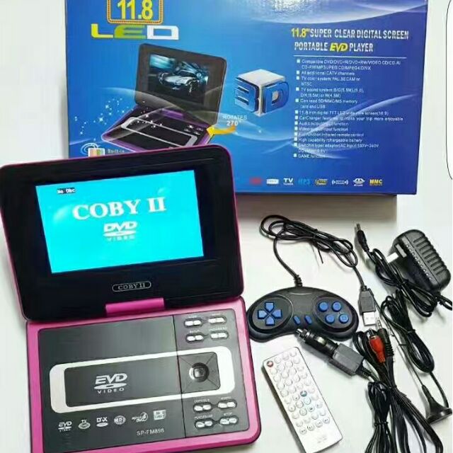 Cod 11 8 Portable Dvd Player With Games Tv Tuner Antenna Car Charger Shopee Philippines