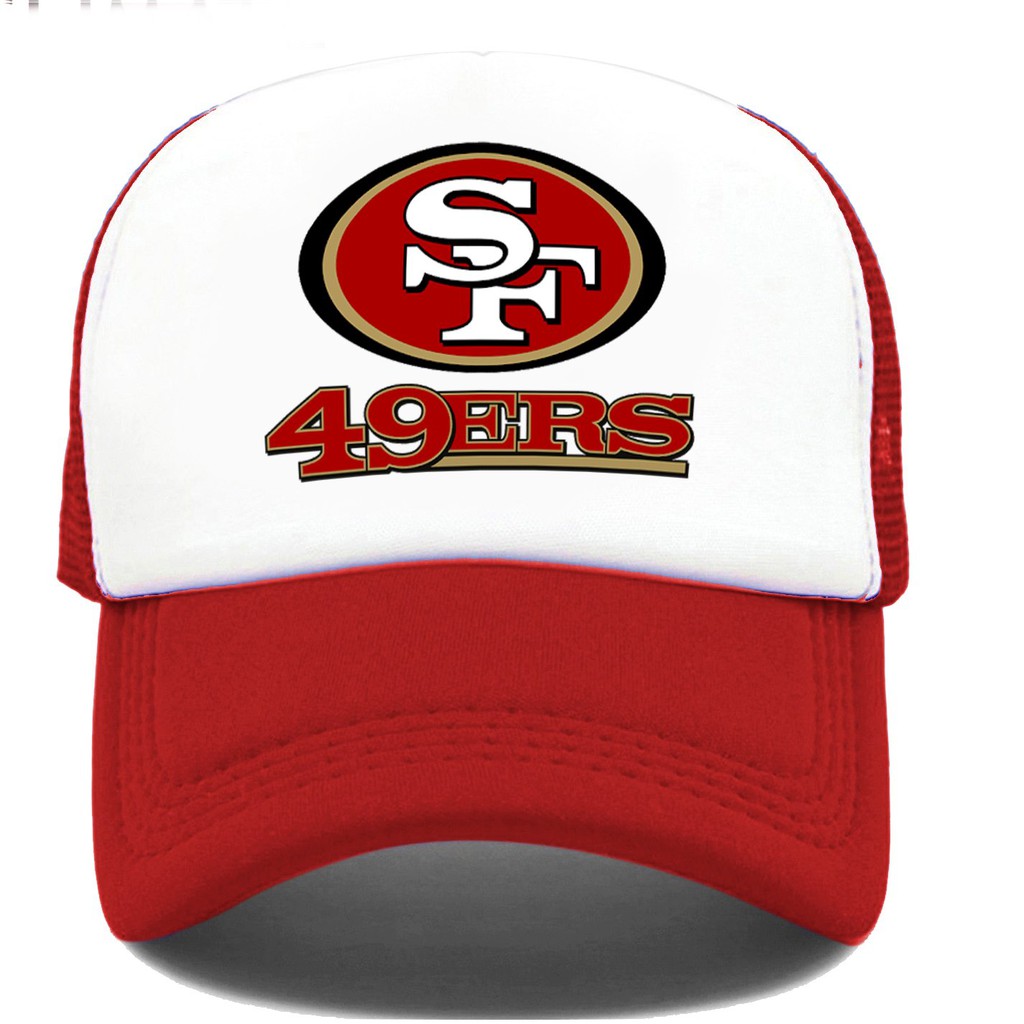 San Francisco 49ERS Logo Design Red Trucker Cap Caps