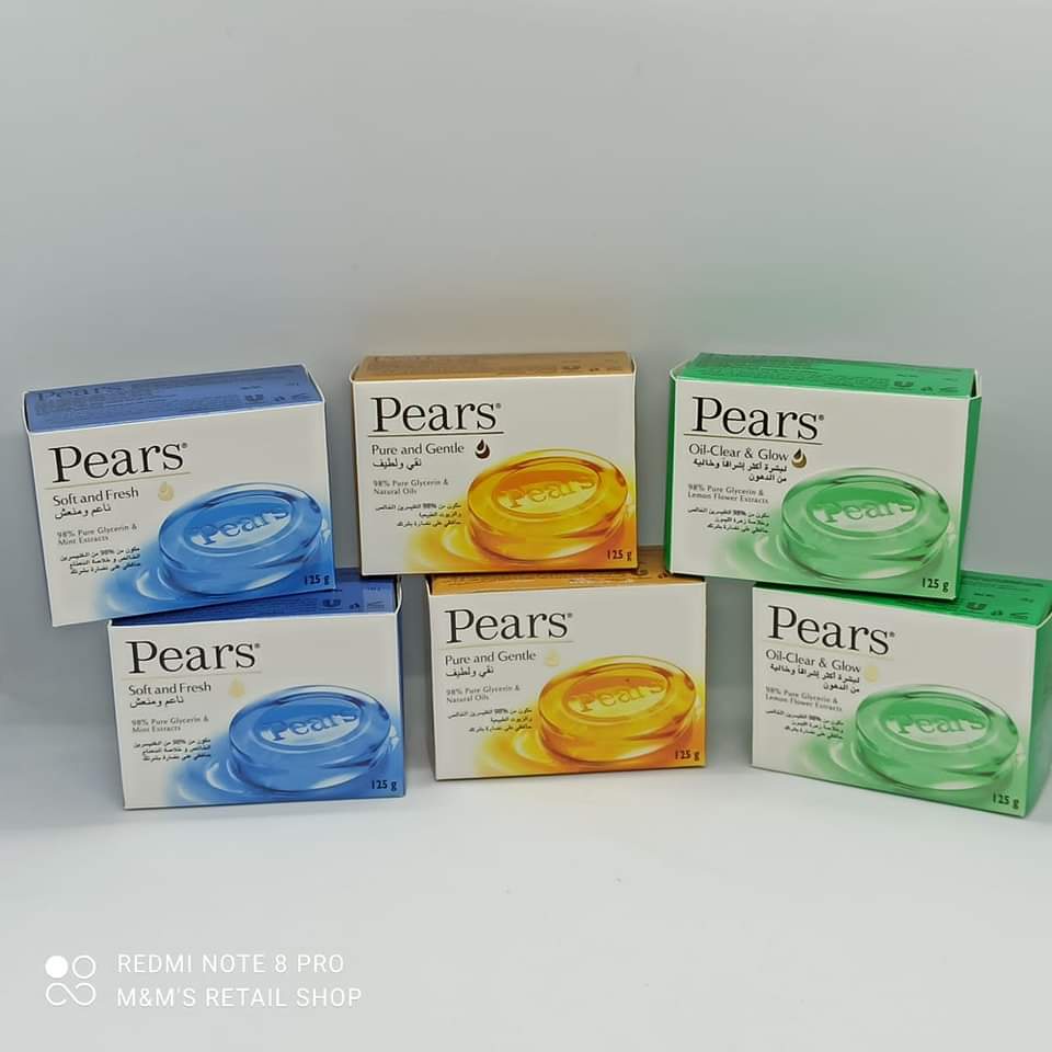 PEARS Pure & Gentle, Soft & Fresh and Oil Clear & Glow Soap 75grams & 125g 98 Pure Glycerin UK