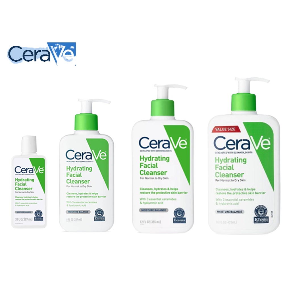 Cerave Hydrating Facial Cleanser 89ml 237ml 355ml 473ml 1000ml | Shopee ...