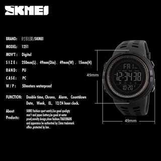 【10% Cashback】 SKMEI Casual Digital Wristwatch Men Fashion Chronograph 1251 #2