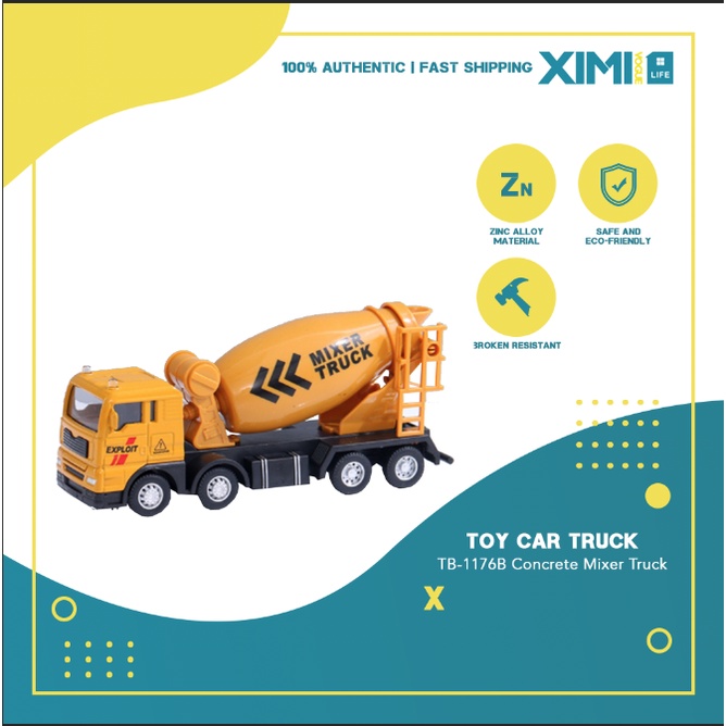 XIMI Vogue TN1176B Concrete Mixer Truck Toy Car Play Vehicles Zinc Alloy Truck Shopee Philippines