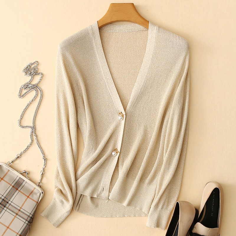 silk knit cardigan