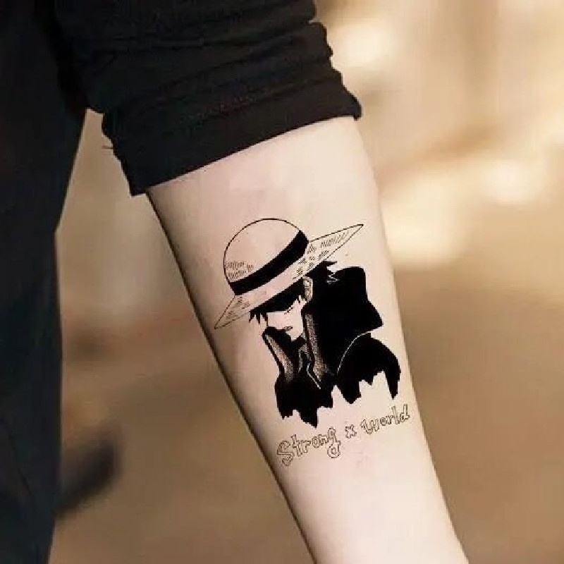 10pcs Anime One Piece Pirate Straw Hat Luffy Temporary Tattoo Sticker Waterproof Cute Fake Tattoos Shopee Philippines