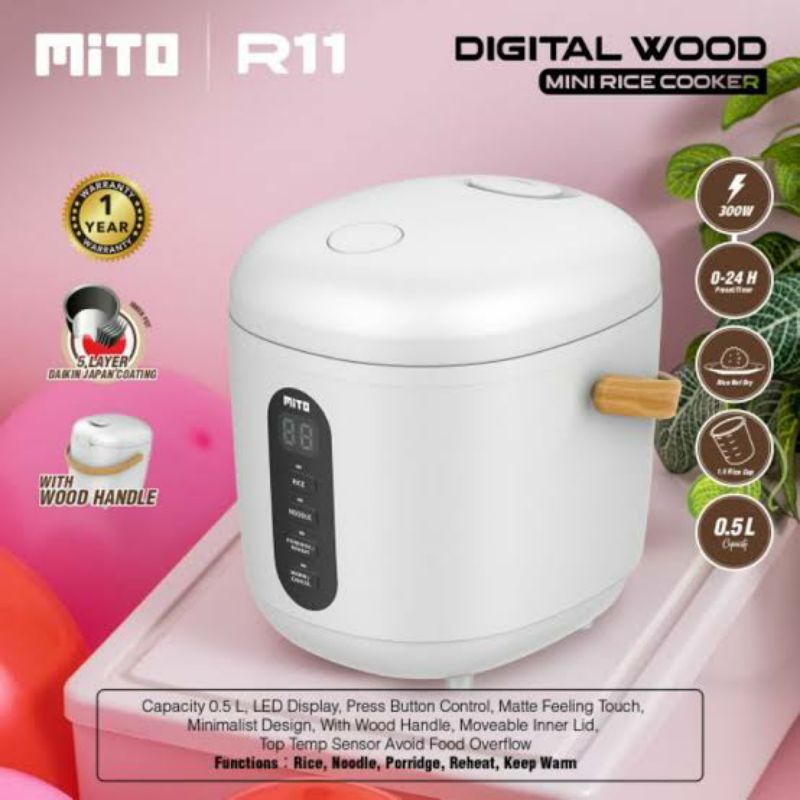 Mito Rice Cooker Digital Mini R11 0.5 Liters Official Warranty | Shopee ...