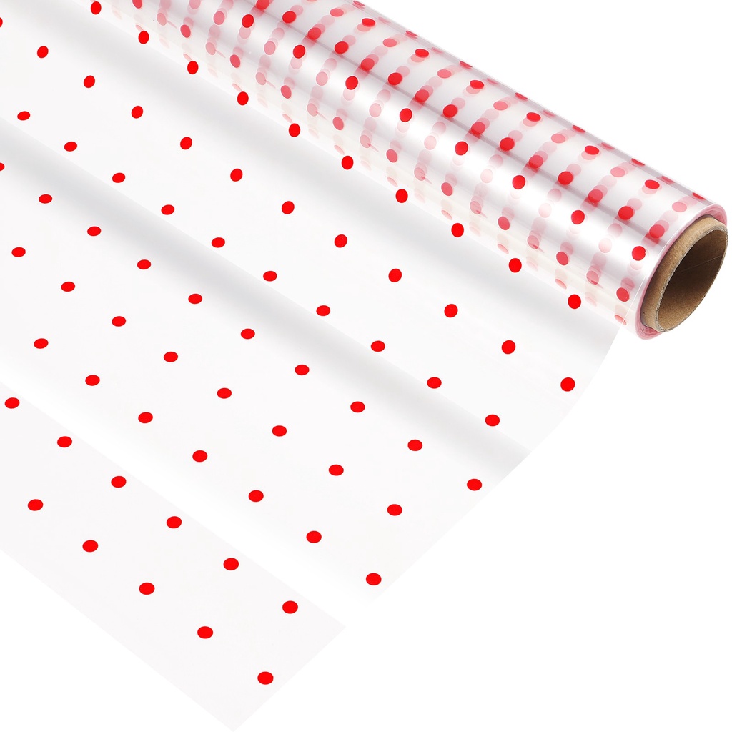 STOBOK Cellophane Wrap 2.5 Mil Thickness Cellophane Wrap Roll Red Dots Pattern  Design Cellophane Bags to Wrap Gift Baskets Arts  Crafts (3000x40cm) |  Shopee Philippines