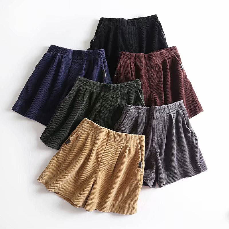 high waisted corduroy shorts