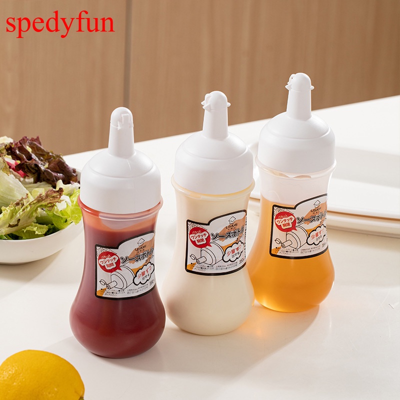 COD 1Pcs 350ml Condiment Squeeze Bottle Sauce Squeeze Squirt Bottle for Kitchen Plastic Syrup What To Put In Griddle Squirt Bottles