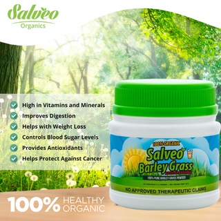 Salveo Organic Barley Grass Juice Powder, 180grams (100% Pure & Organic) Certified Organic, NASAA #8