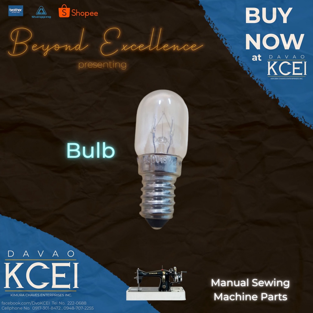 Bulb for Manual or Brother Old Model Sewing Machines (240V and 15W