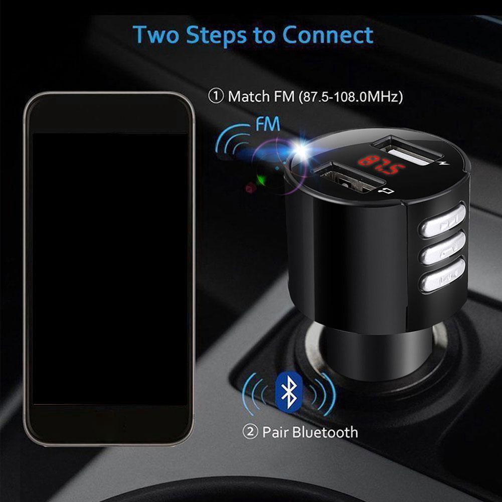 MATCC FM Transmitter Car Bluetooth MP3 Player FM Radio Stereo Adapter,Bluetooth Receiver with Bluetooth Handsfree Calling and Dual USB Port