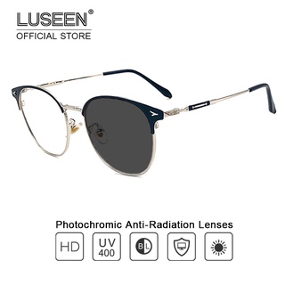 LUSEEN Fashion Anti Radiation Photochromic Eyeglass for Women Men Replaceable Lens Computer Blue Light Eye Glasses