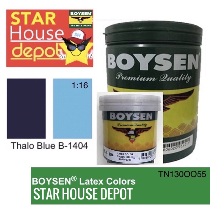 BOYSEN B1404 Latex Colors Thalo Blue 1/4 Liter Shopee Philippines