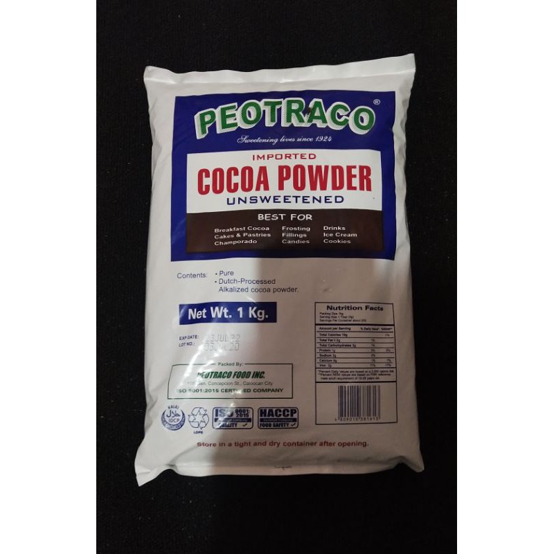 Peotraco Imported Cocoa Powder Unsweetened 1kg Shopee Philippines