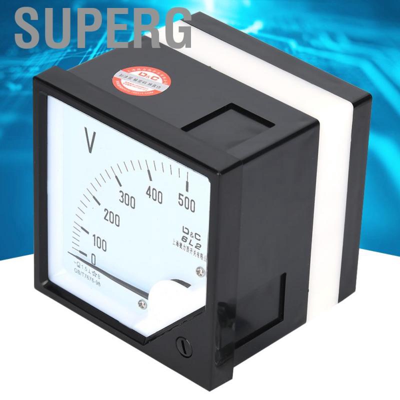 Superg Square Panel Voltage Meter Analog Voltmeter AC 0500V for