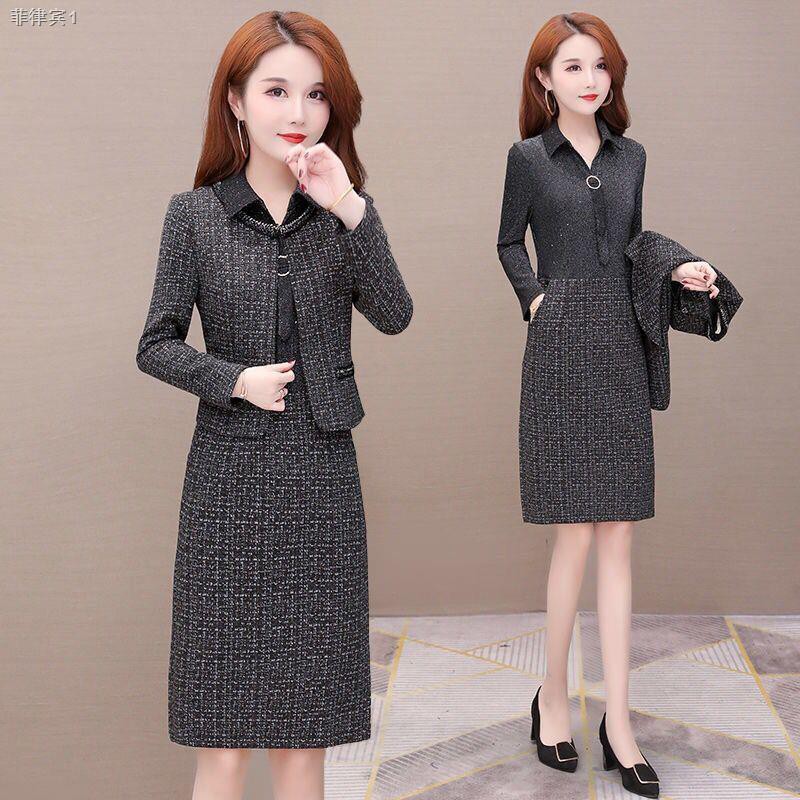 One Piece Suit Two Piece Dress Women S Suit Skirt New Spring Autumn And Winter Thickened Sma Shopee Philippines