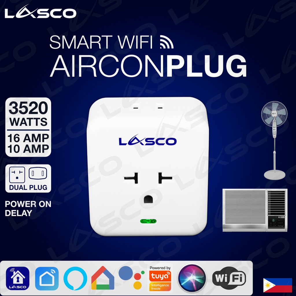 Lasco Wifi Aircon Plug Smart Socket Wireless Plug Powerful 16A and 10A