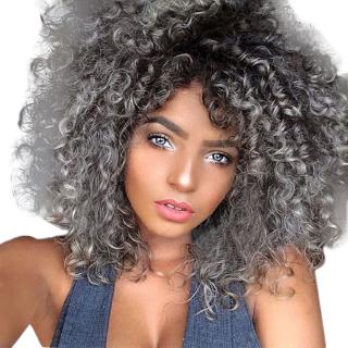 white curly hair wig