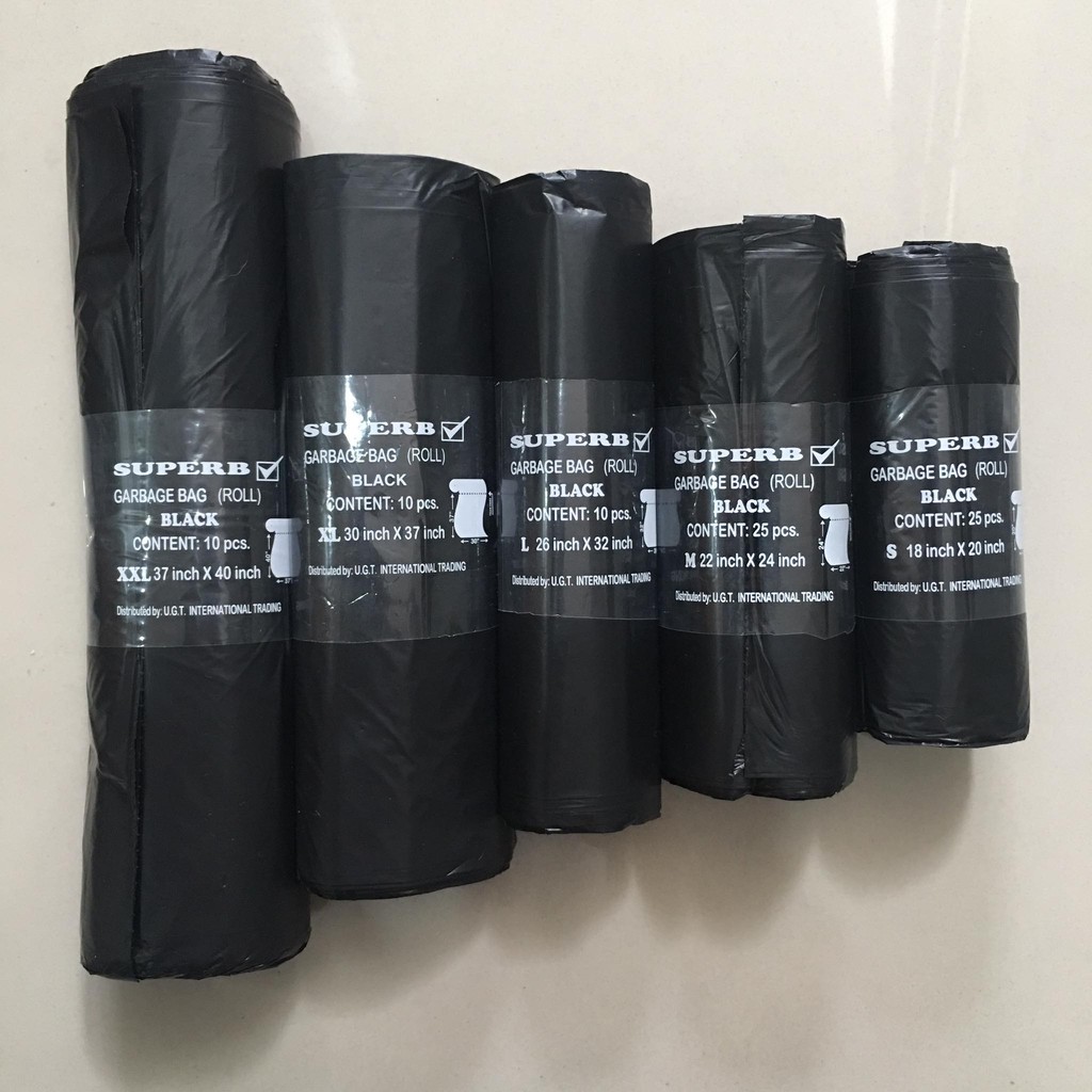 Garbage Plastic Bag Trash Bag Small Medium Large XL XXL (Black